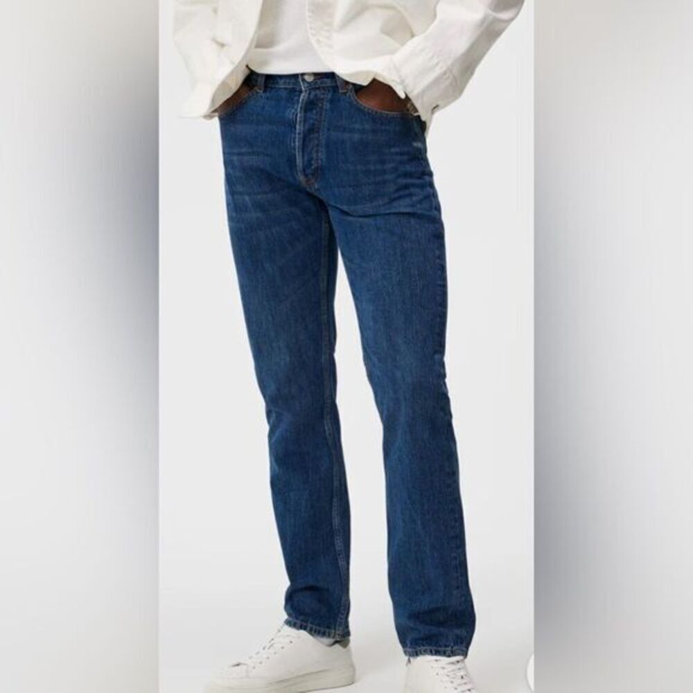NWT J.Lindeberg Men’s The Cody Slub Regular Denim Jeans Mid Blue - Size 32x32